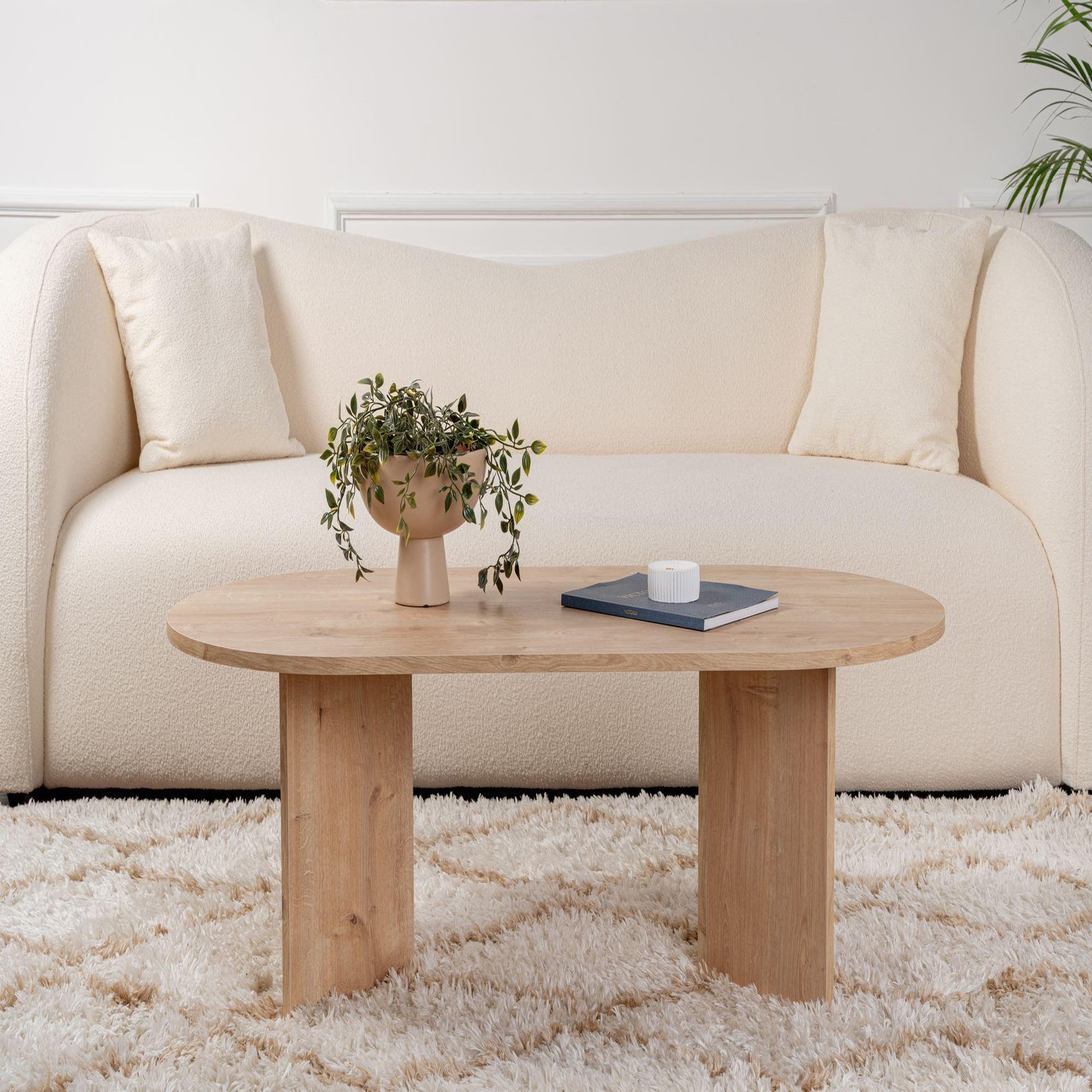 Voir la diapositive 3 : Habitat et Jardin Table basse en bois  sable  - 60 x 119 x 40 cm - chêne saphir