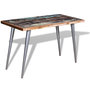 Voir la diapositive 3 : VIDAXL Table a manger Bois de recuperation 120x60x76 cm