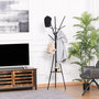 Voir la diapositive 4 : HOMCOM HOMCOM Porte-manteau trépied design contemporain branches étagère + 9 patères dim. 45L x 45l x 180H cm métal marron