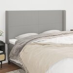 VIDAXL Tete de lit avec oreilles Gris clair 203x16x118/128 cm Tissu