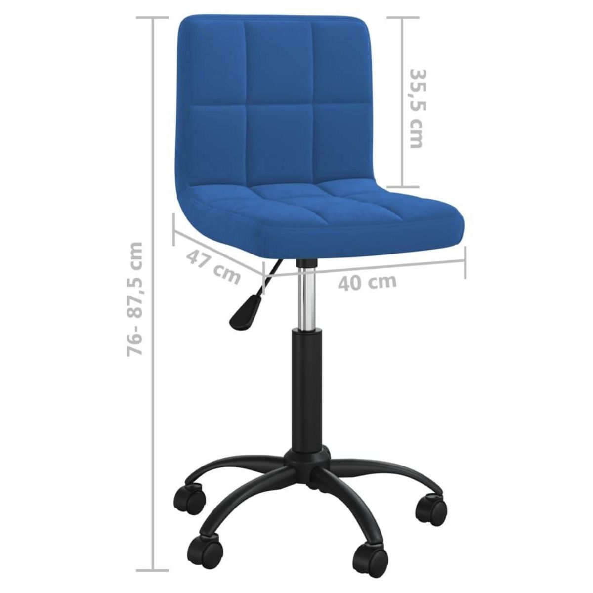 VIDAXL Chaise pivotante de bureau Bleu Velours