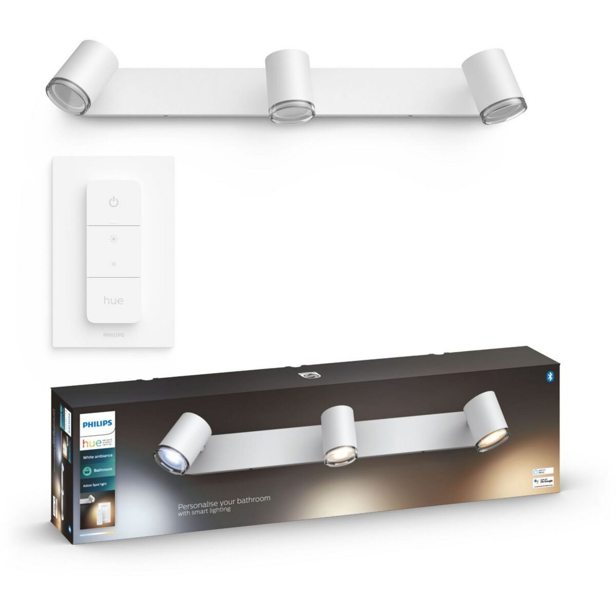 Philips Luminaire HUE White Ambiance ADORE x3 Blanc+tlc