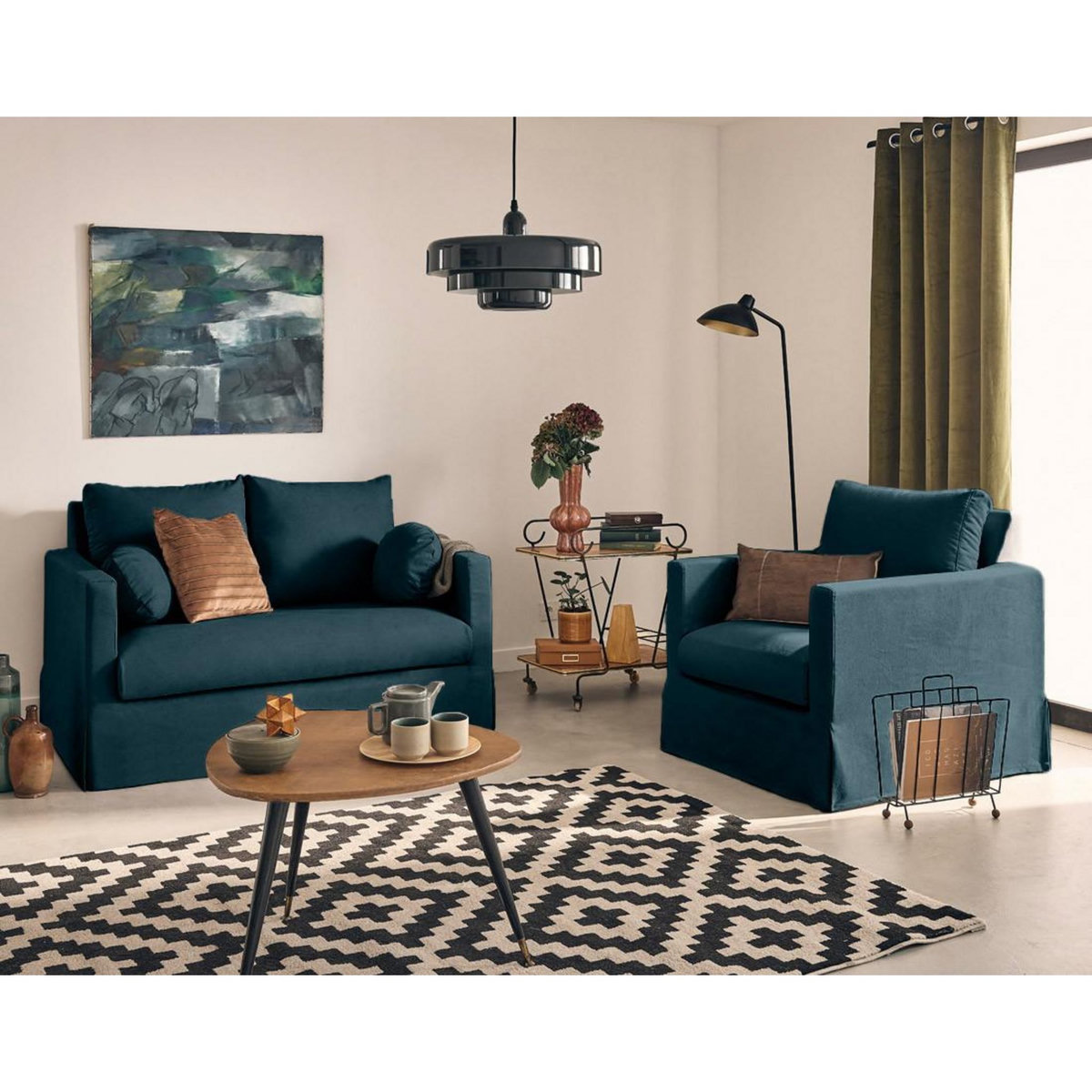 LISA DESIGN Serena - fauteuil déhoussable en tissu