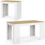 Voir la diapositive 1 : ID MARKET Table console extensible ORLANDO 6 personnes 140 cm bois blanc et façon hêtre