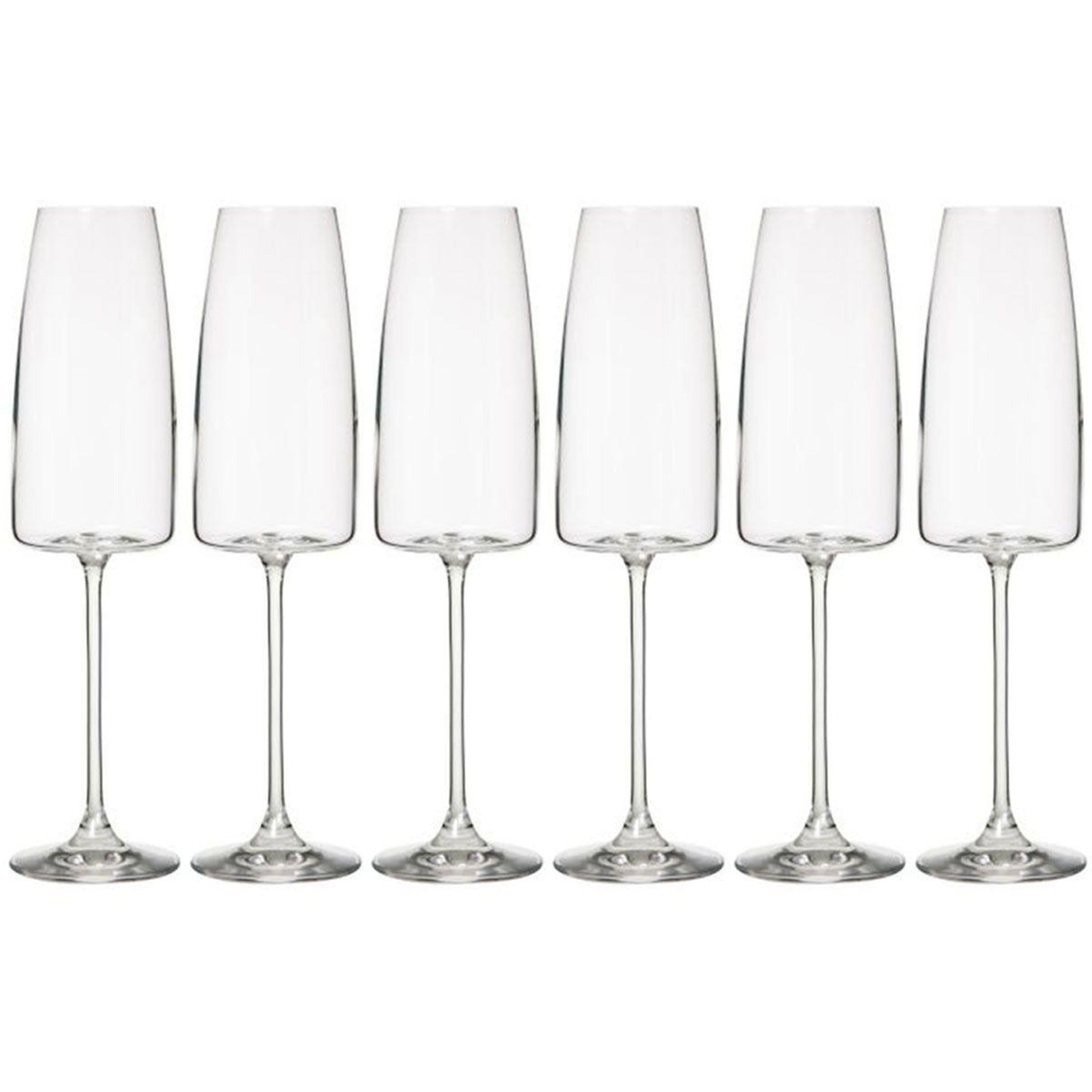 SECRET DE GOURMET Lot de 6 flûtes à champagne  angara  34cl transparent