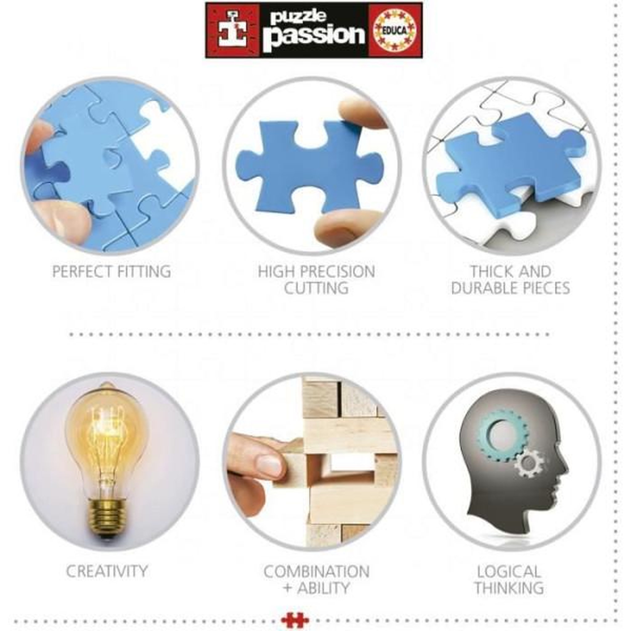 Voir la diapositive 5 : EDUCA Puzzle 3d - educa - cube voyage - 216 pieces - 6 puzzles de 36 pieces - défi ludique 8 ans + (20124)