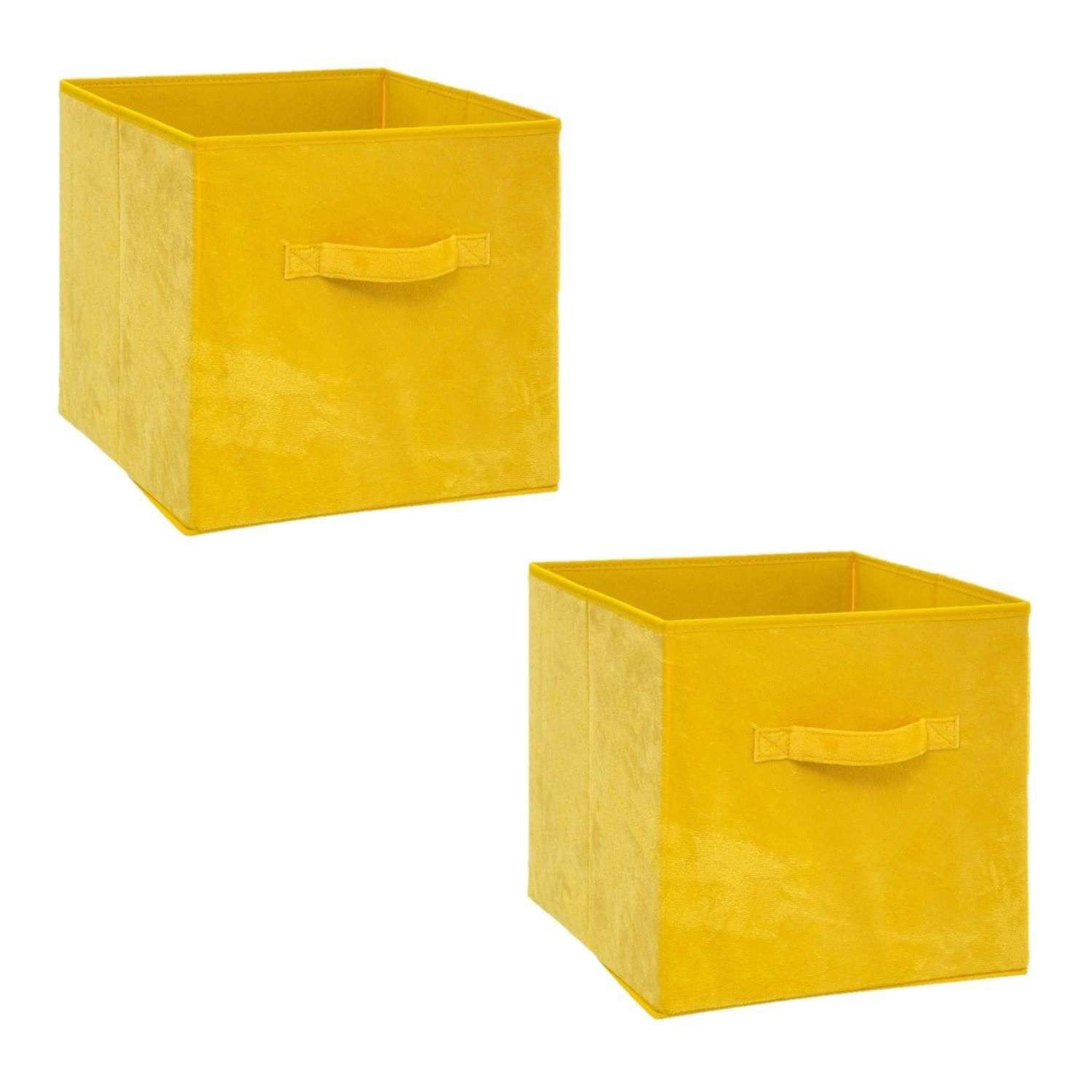 FIVE Lot de 2 boîtes de rangement design. Coloris disponibles : Jaune