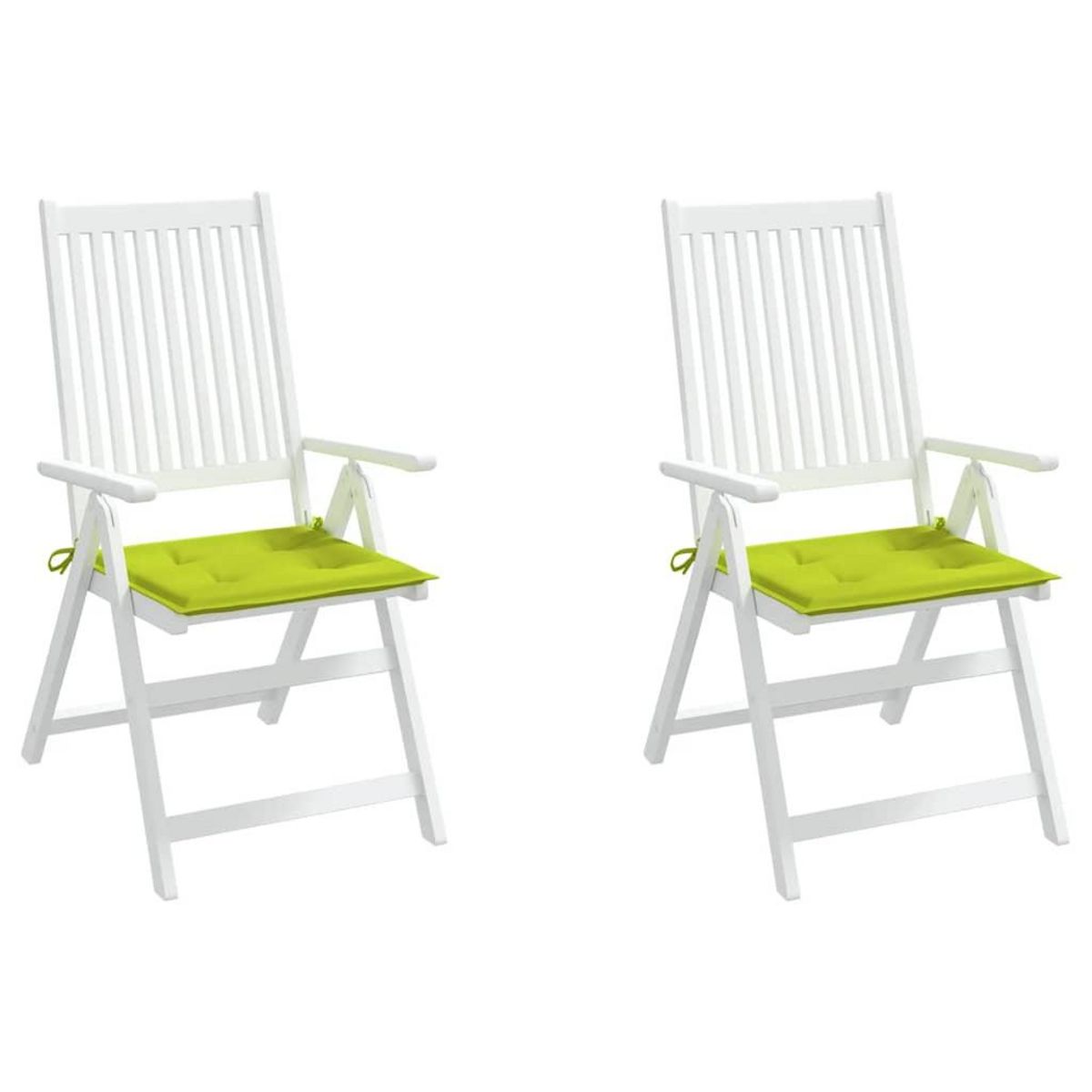 VIDAXL Coussins de chaise de jardin lot de 2 vert vif 40x40x3 cm