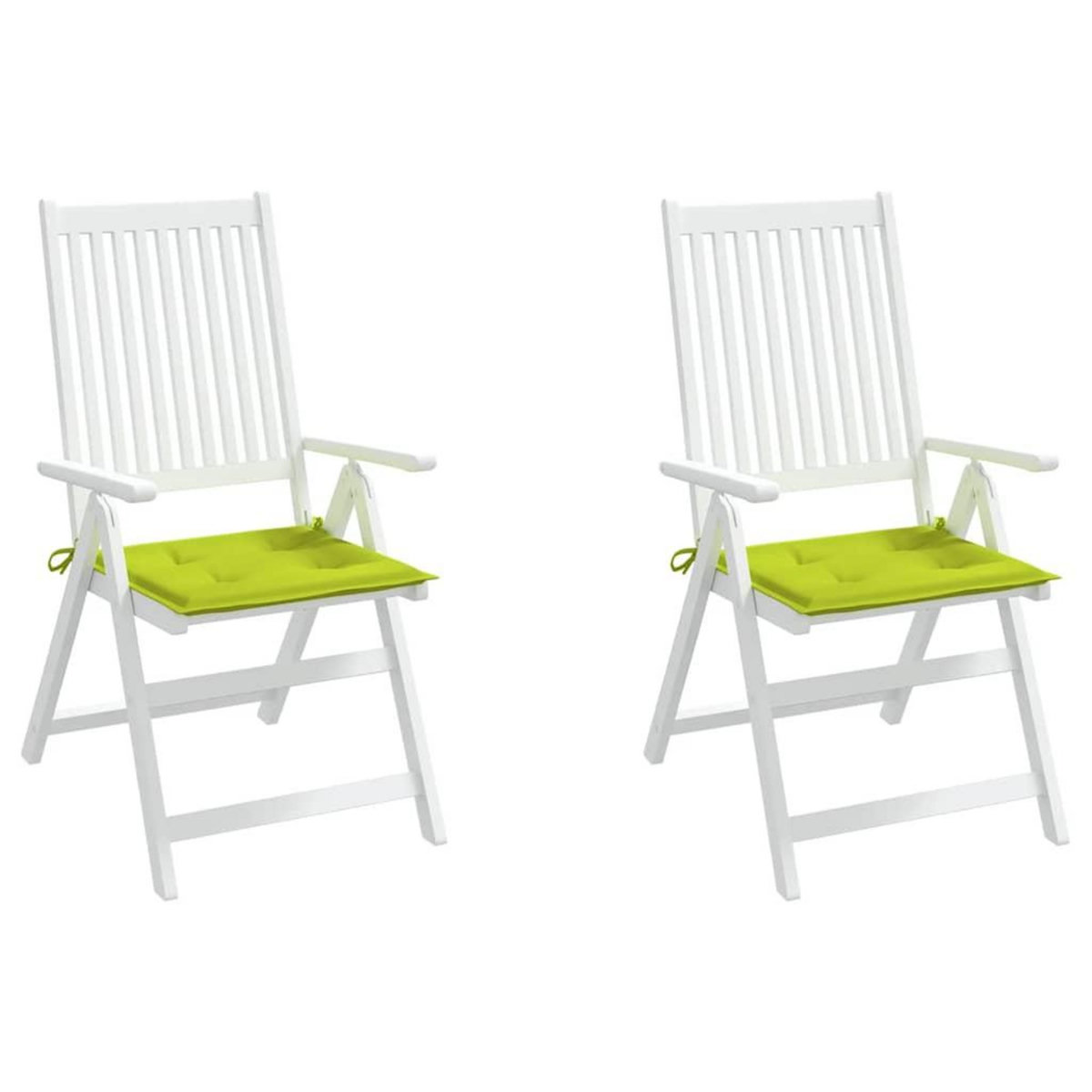VIDAXL Coussins de chaise de jardin lot de 2 vert vif 40x40x3 cm