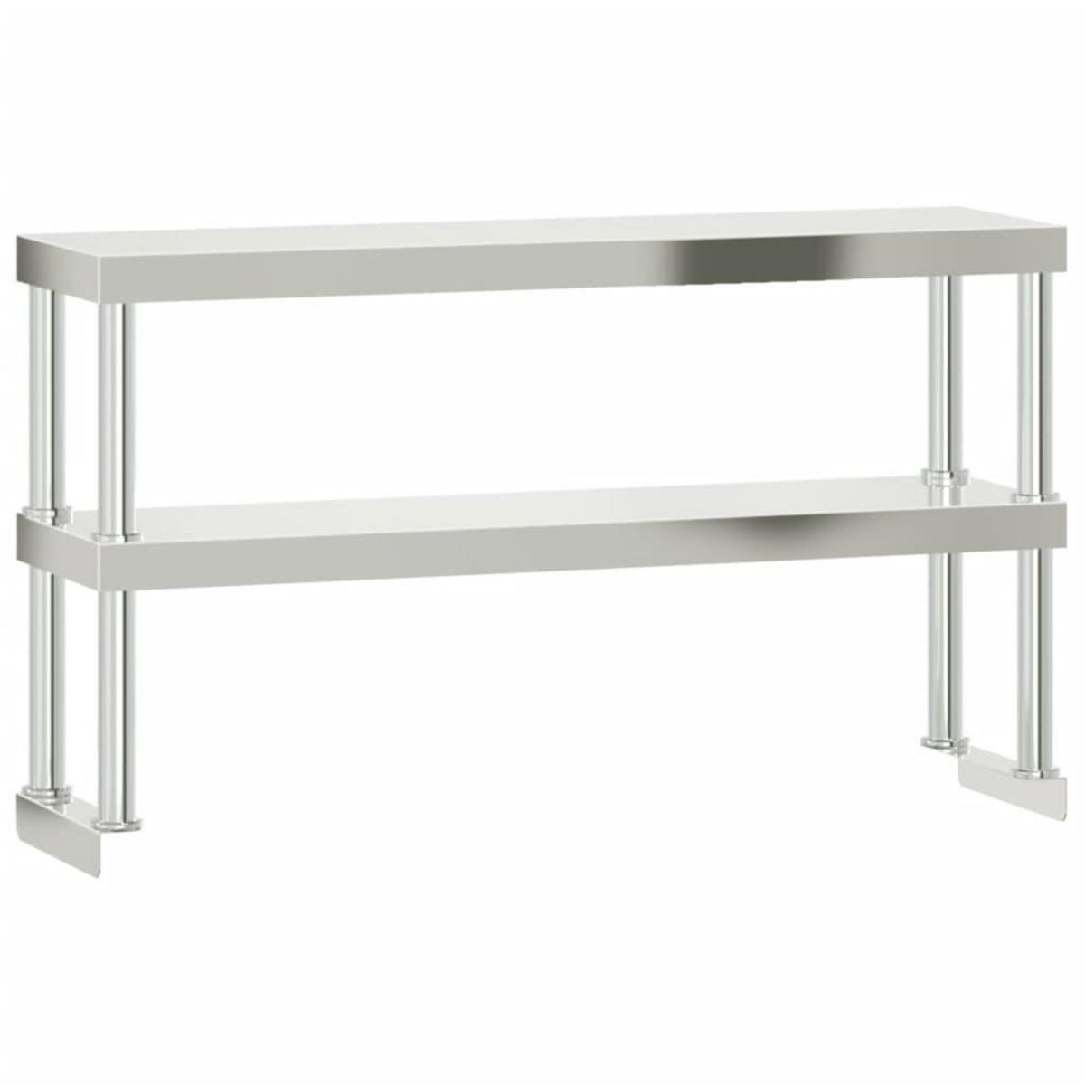 VIDAXL Table de travail de cuisine avec etagere 110x55x150 cm inox