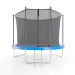 jump4fun trampoline de jardin ø 305 cm- 10ft- filet intérieur, matelas de protection et echelle