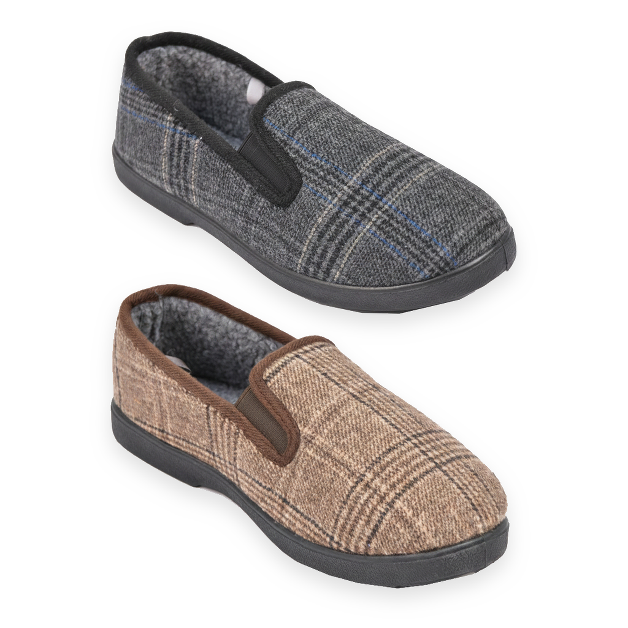 Voir la diapositive 1 : OZABI Ozabi pantoufles charentaises homme pack de 2 paires semelle antidérapante
