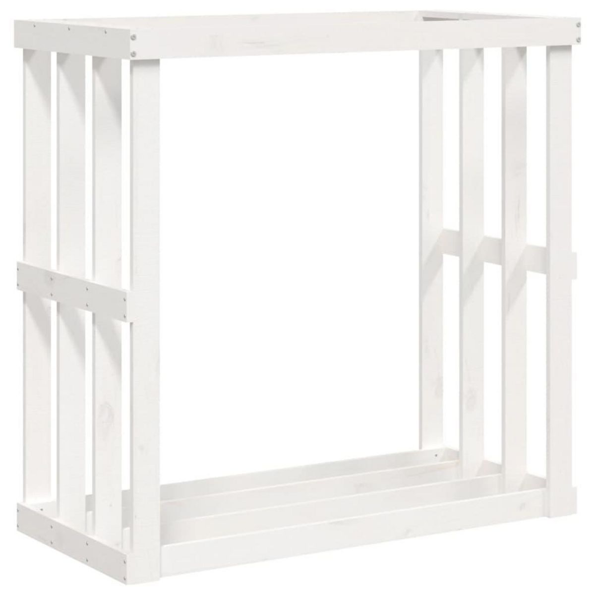 VIDAXL Porte-buches d'exterieur Blanc 108x52x106 cm Bois massif de pin