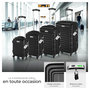 Voir la diapositive 3 : tectake Set de valises rigides 4 pièces en plastique ABS robuste, pèse-bagages et une étiquette de valise incluses noir