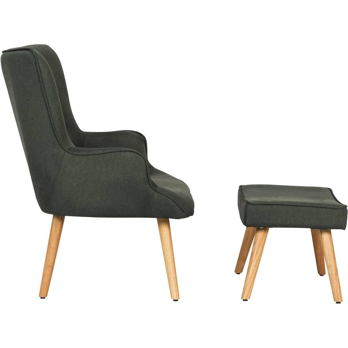 Habitat et Jardin Fauteuil style scandinave tissu  Odense  - 1 place - Gris foncé