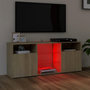 Voir la diapositive 3 : VIDAXL Meuble TV avec lumieres LED chene sonoma 120x30x50 cm