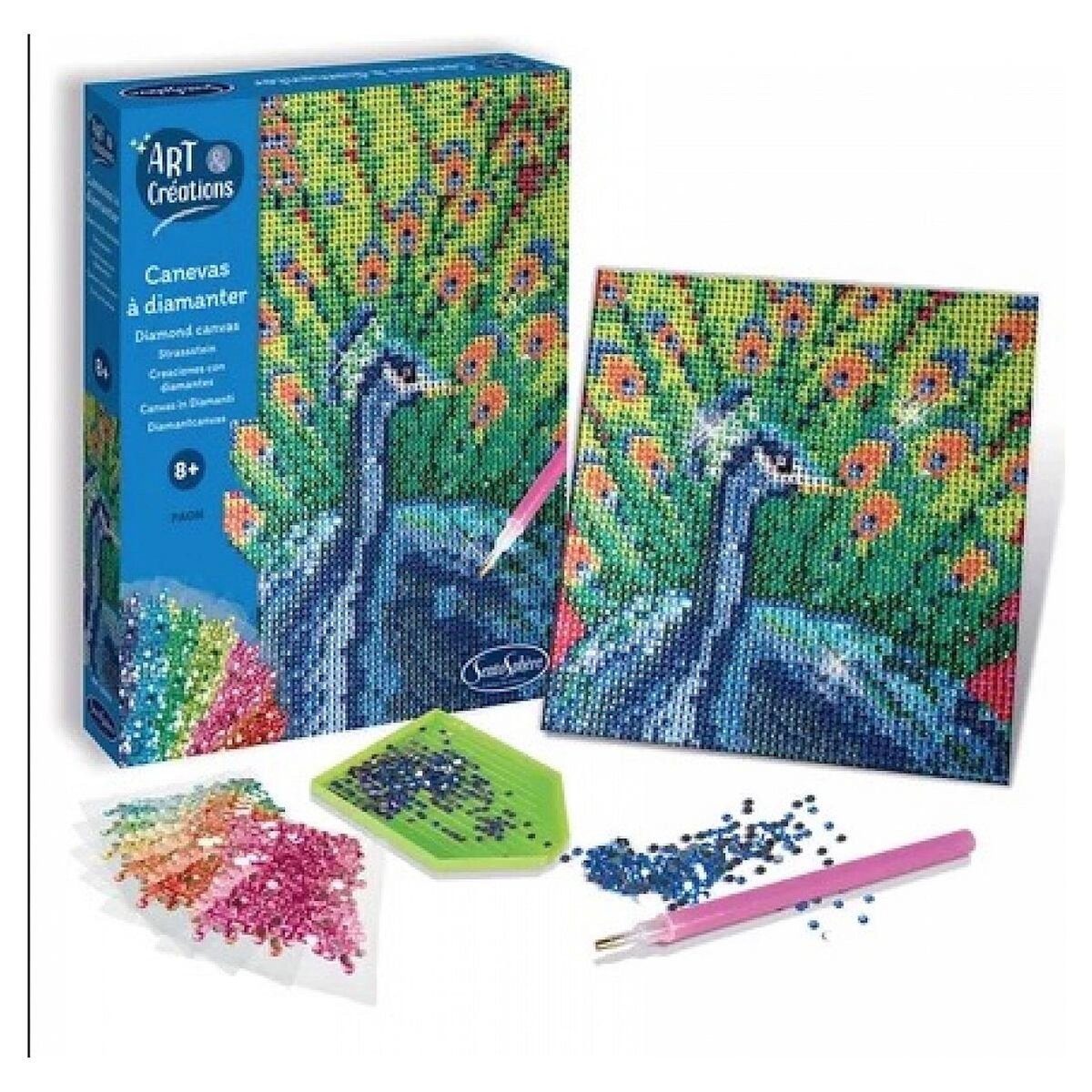 Sentosphere art et creation Canevas a diamanter Paon