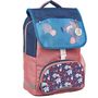 Voir la diapositive 2 : AUCHAN Sac à dos 2 compartiments 38 cm bleu et rose Nature Lover