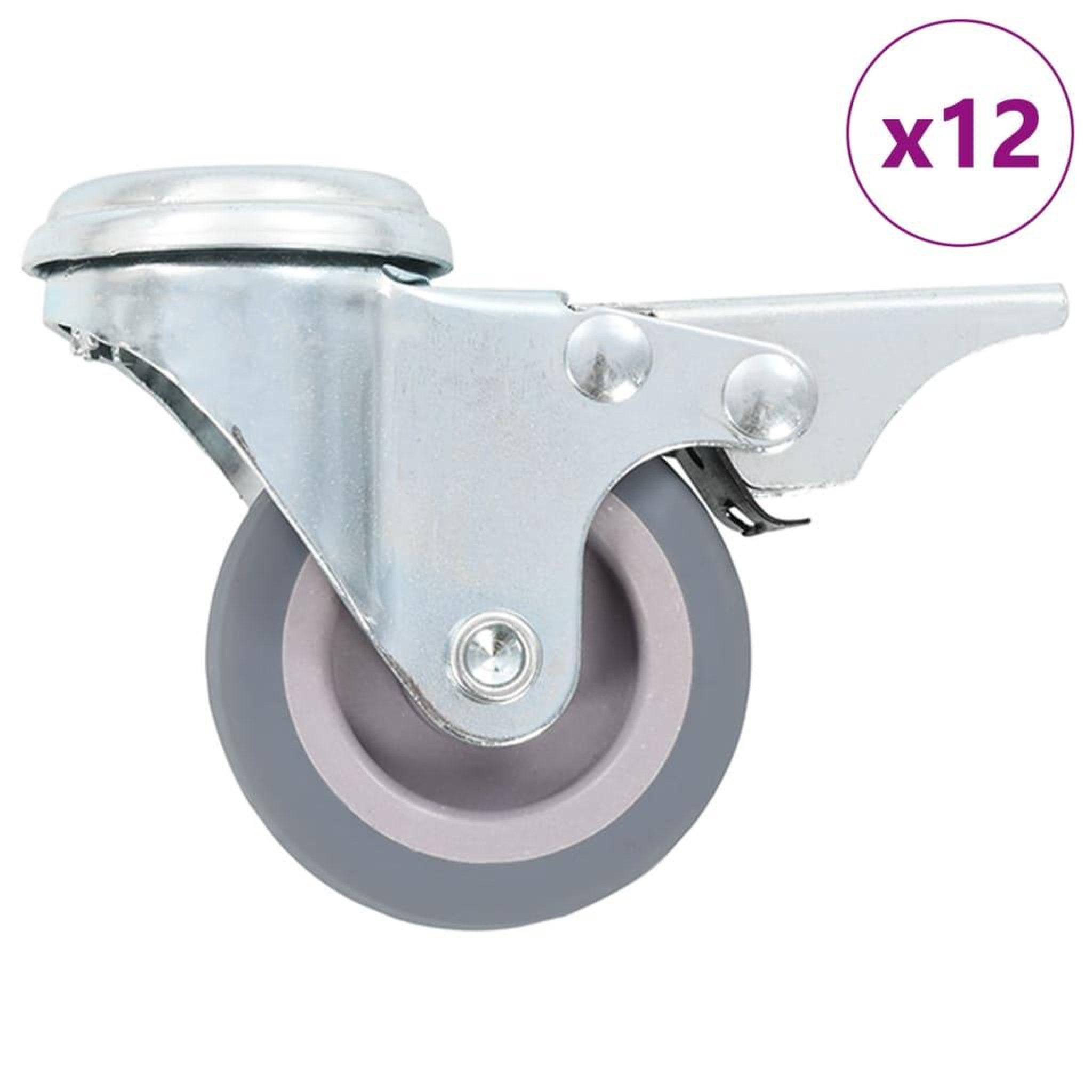 Voir la diapositive 1 : VIDAXL 12 pcs Roulettes pivotantes a trou de boulon 50 mm