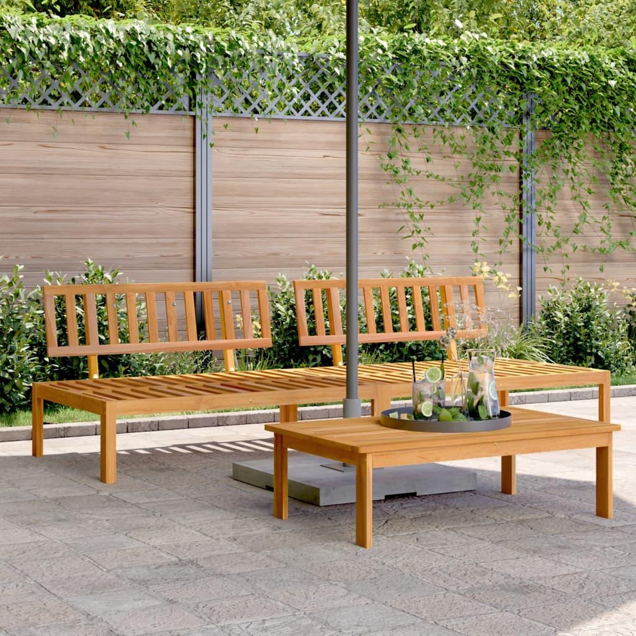 VIDAXL Canapes centraux palette de jardin 2 pcs bois massif d'acacia