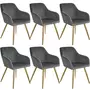 tectake 6 Chaises MARILYN Effet Velours Style Scandinave