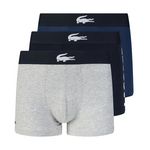 Lacoste ot de 3 Boxers /Bleu/Gris Homme  acoste 5H1803. Coloris disponibles : Bleu