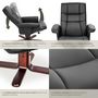 Voir la diapositive 5 : tectake Fauteuil relax avec pied en croix avec repose-pieds noir/marron