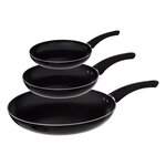 FIVE Lot de 3 Poêles en Aluminium  Indu  20-24-28cm Noir