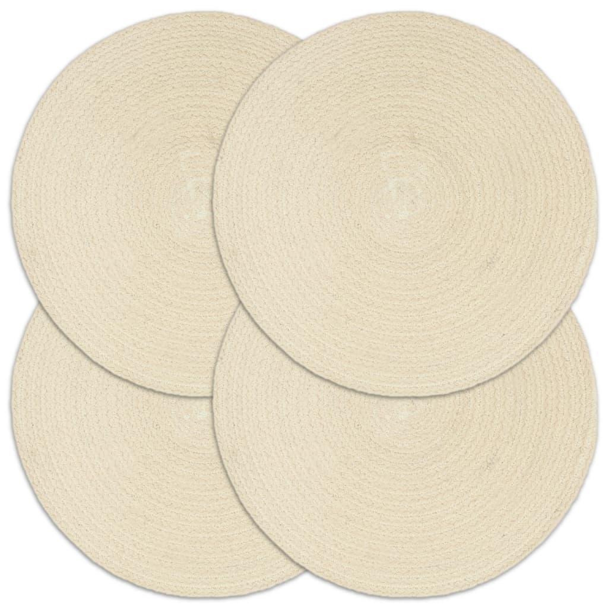 VIDAXL Napperons 4 pcs Naturel Plain 38 cm Rond Coton