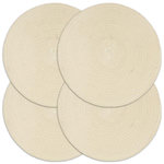 VIDAXL Napperons 4 pcs Naturel Plain 38 cm Rond Coton