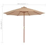 Voir la diapositive 6 : VIDAXL Parasol d'exterieur avec mat en bois 300 cm taupe