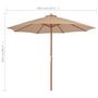 Voir la diapositive 6 : VIDAXL Parasol d'exterieur avec mat en bois 300 cm taupe