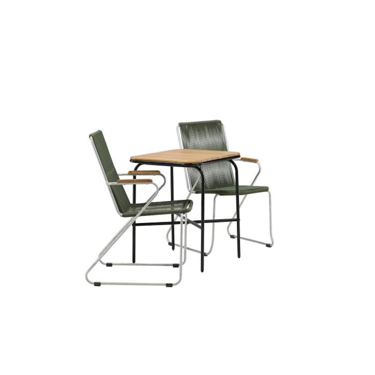 Paris Prix Ensemble Table de Jardin & 2 Chaises  Holmbeck & Matstolar  74cm Naturel & Vert