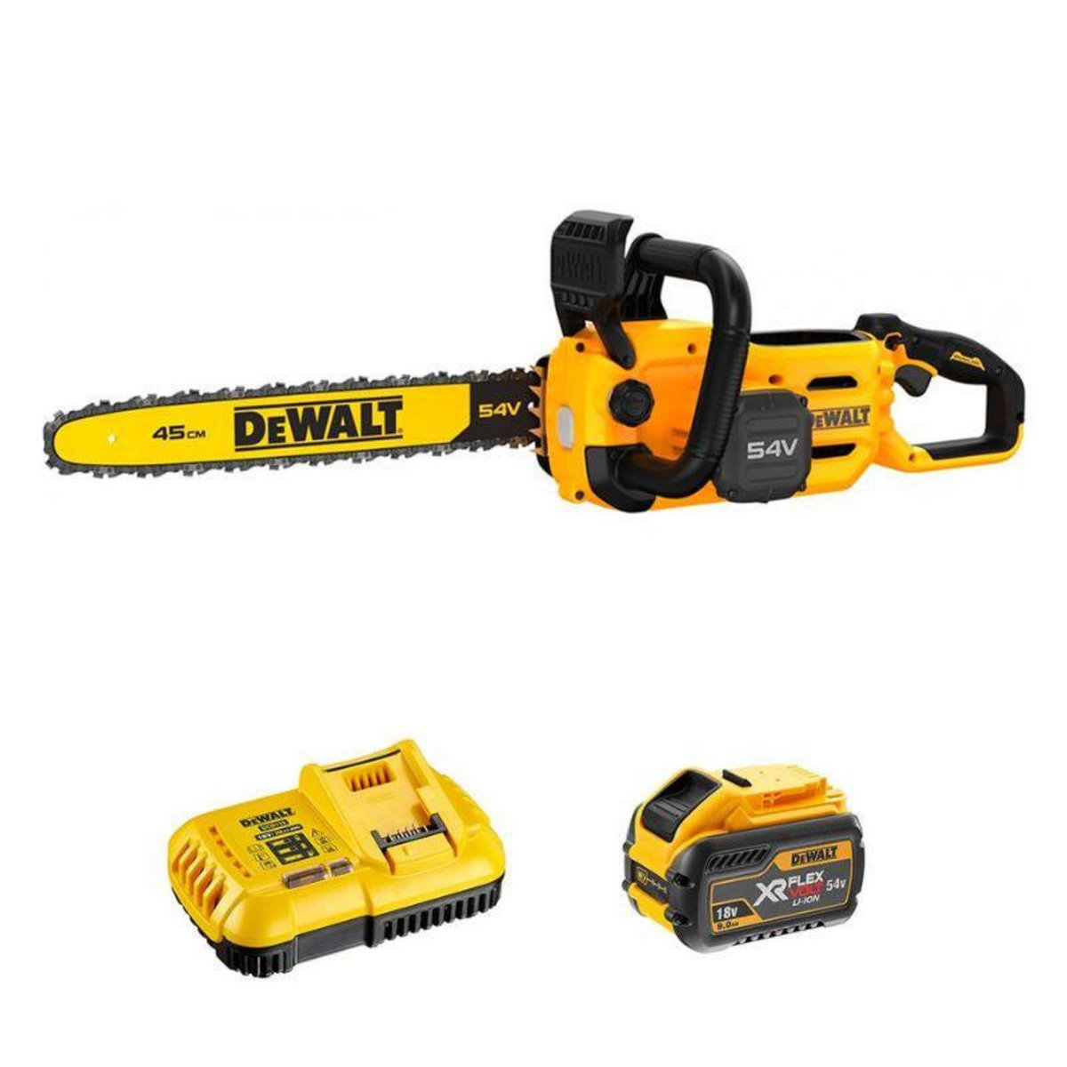 Dewalt Tronçonneuse 45cm 54V DEWALT DCMCS574X1-QW avec une batterie 9,0 Ah FLEXVOLT