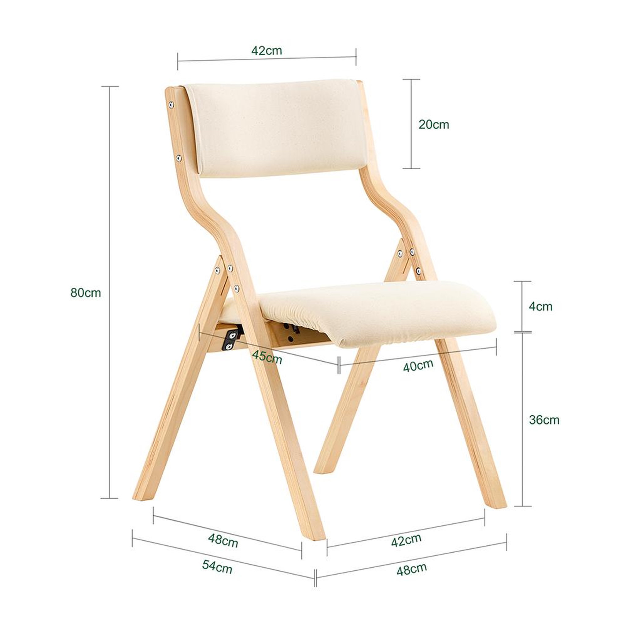 Voir la diapositive 3 : SOBUY Chaise Pliante Design Blanc 48x42x80cm FST40-WX2