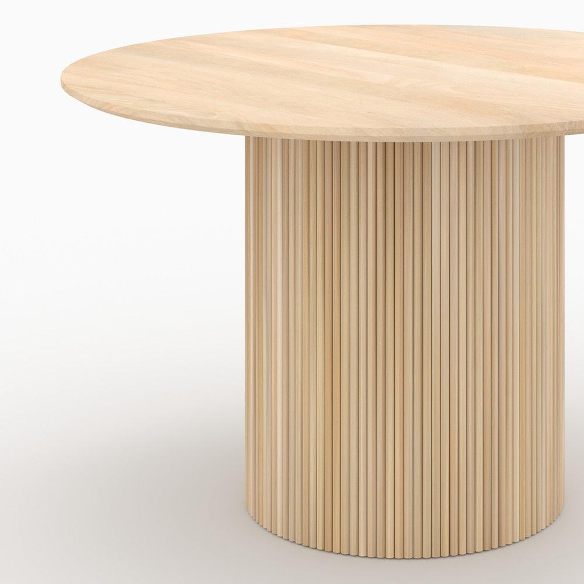 Voir la diapositive 6 : MAISON PAVANE Table ronde 4 personnes en bois de manguier d120 cm-agathe