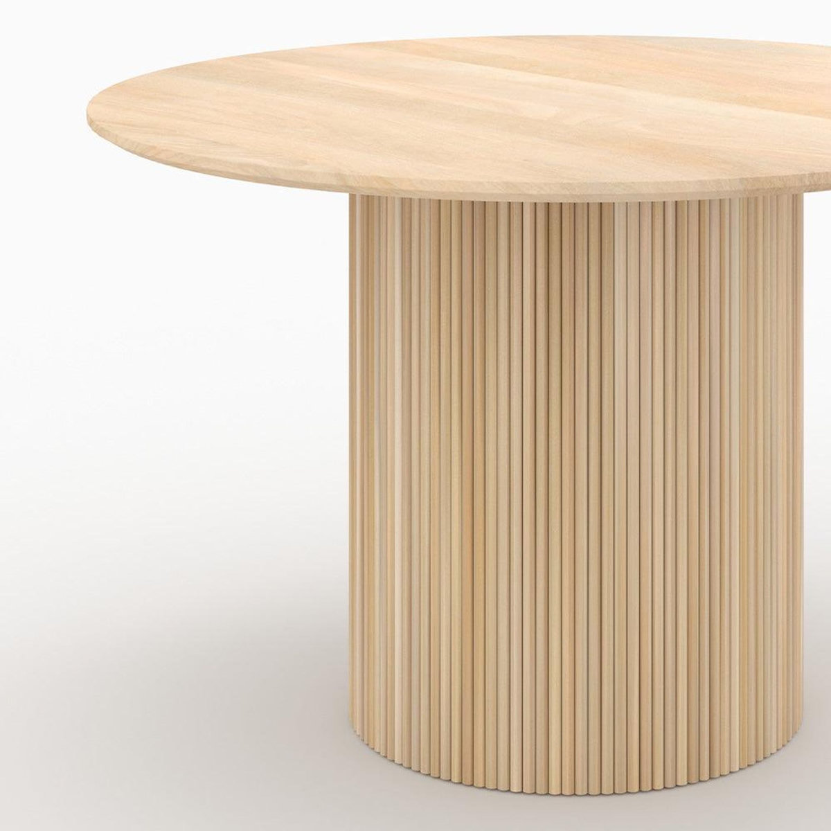 MAISON PAVANE Table ronde 4 personnes en bois de manguier D120 cm-Agathe