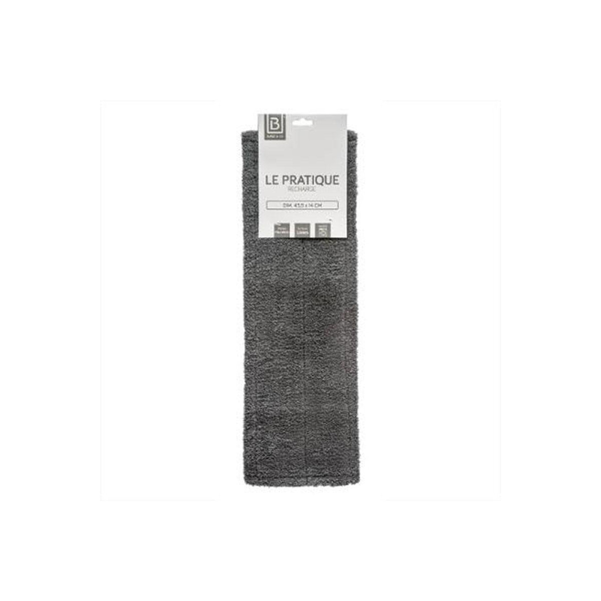 Voir la diapositive 4 : B BASIC & CO Serpillière microfibre  balai  14x24cm gris
