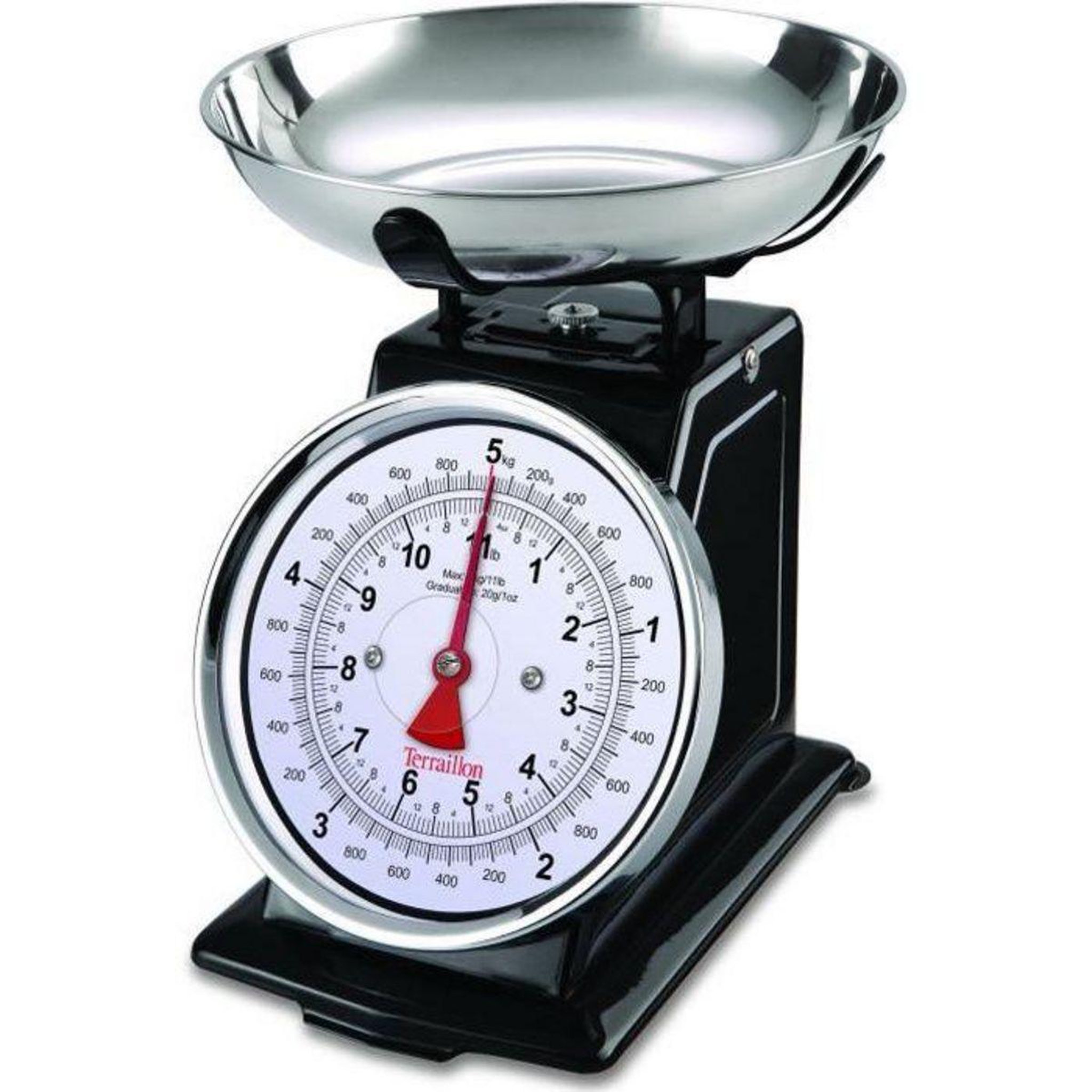 Terraillon Balance de cuisine mécanique 5kg/20g noire - 14477