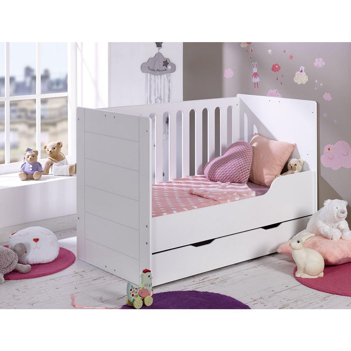 Bébé Provence Lit bébé 70 x 140 cm évolutif en 90 x 190 cm NUAGE