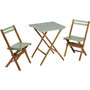 Voir la diapositive 2 : GARDENSTAR Salon de jardin - 2 places - Acacia - Vert d'eau - POBOIS