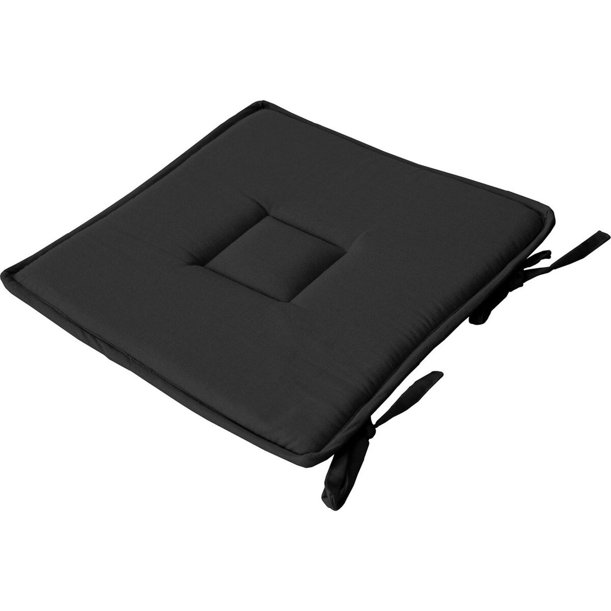 TOILINUX Galette de chaise uni effet Bachette - 40 x 40 cm - Noir