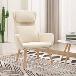 VIDAXL Chaise de relaxation Blanc crème Velours