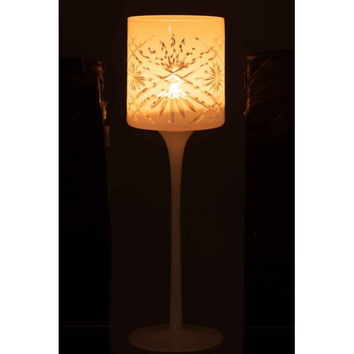 Paris Prix Photophore sur Pied Déco  Santorini  30cm Blanc