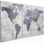 Voir la diapositive 1 : Paris Prix Tableau 5 Panneaux  Concrete World Map Narrow
