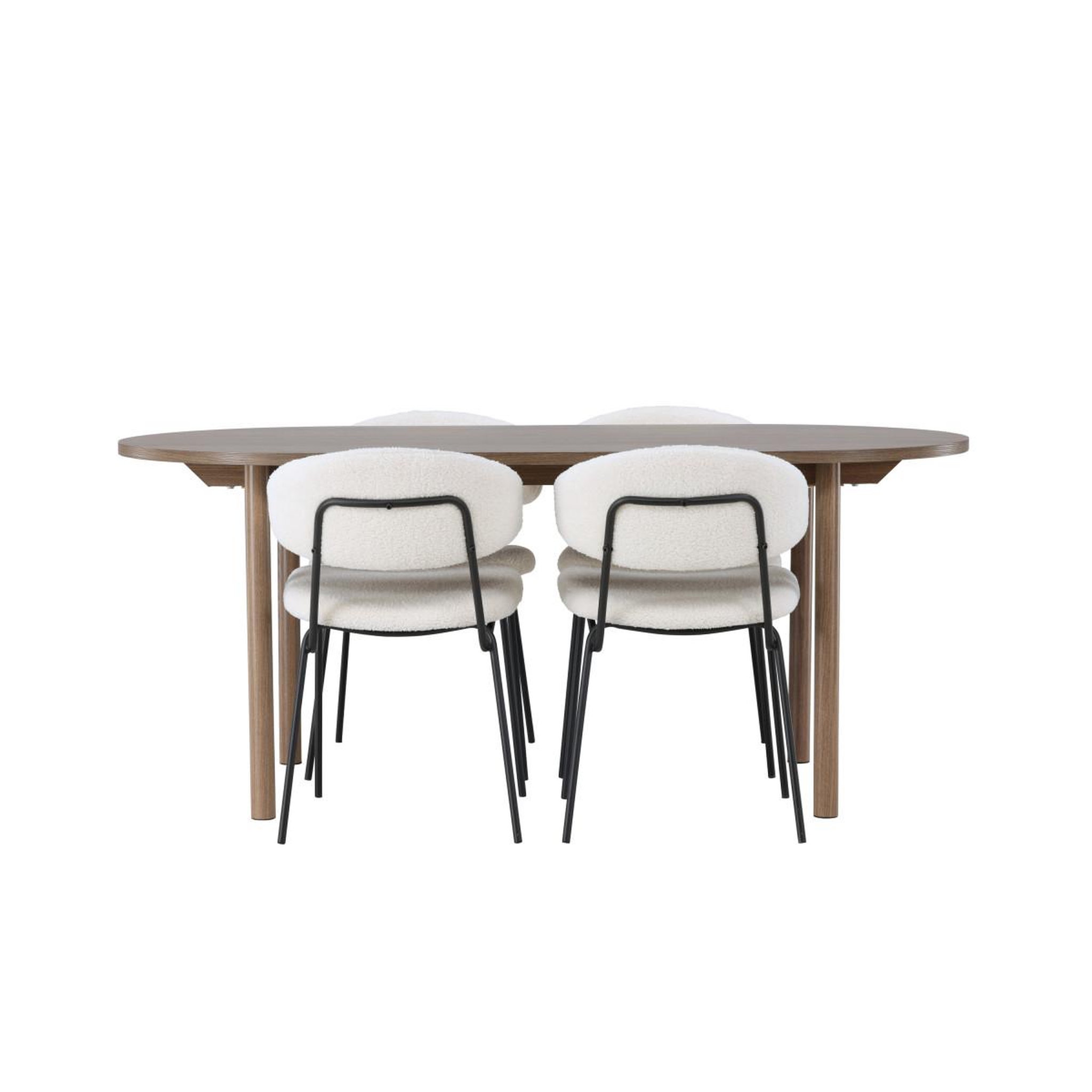 Voir la diapositive 2 : Paris Prix Ensemble table à manger & 4 chaises  andy & chico  180cm naturel & blanc crème