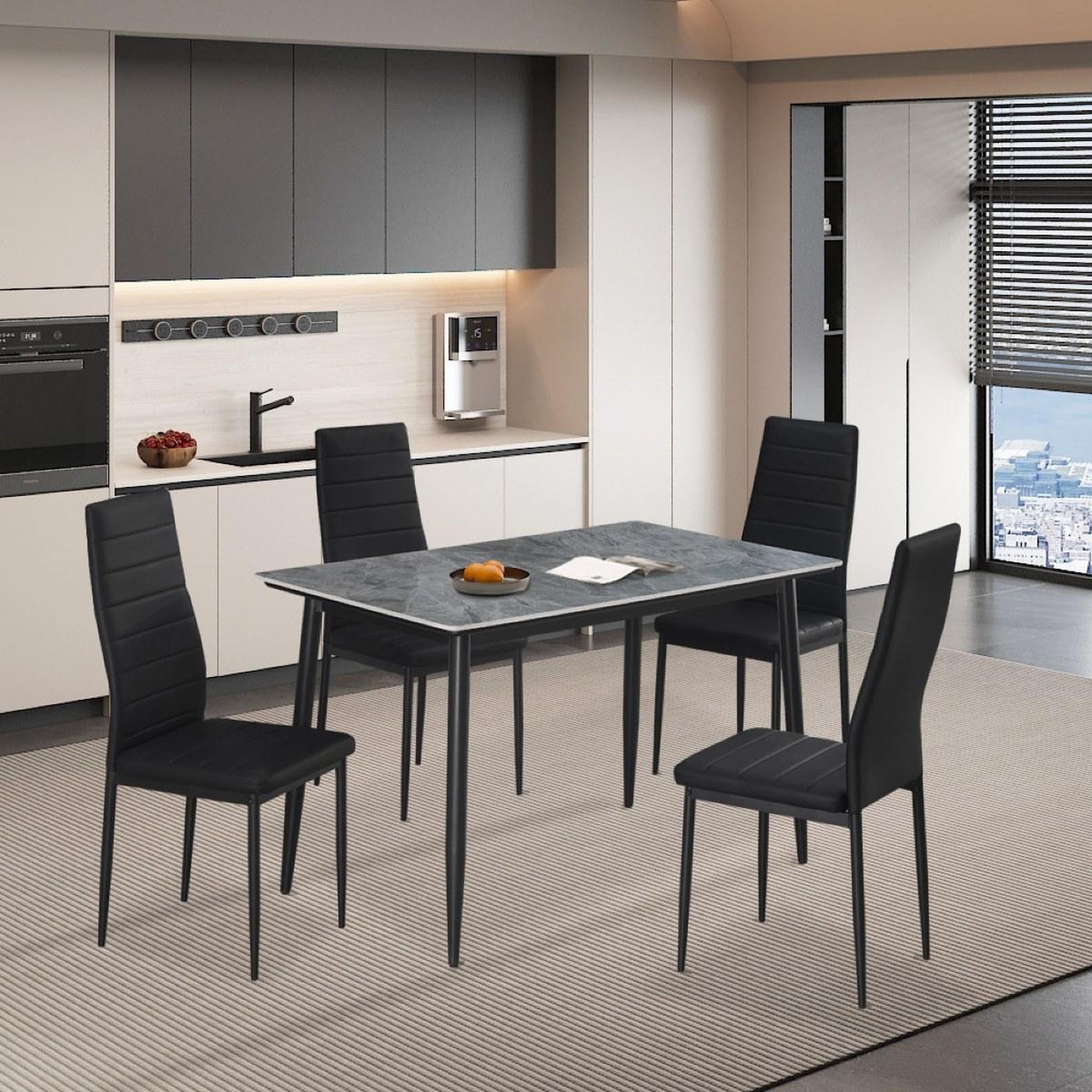 Voir la diapositive 3 : JLC KREATION Table à manger 120cm 4 personnes oskar