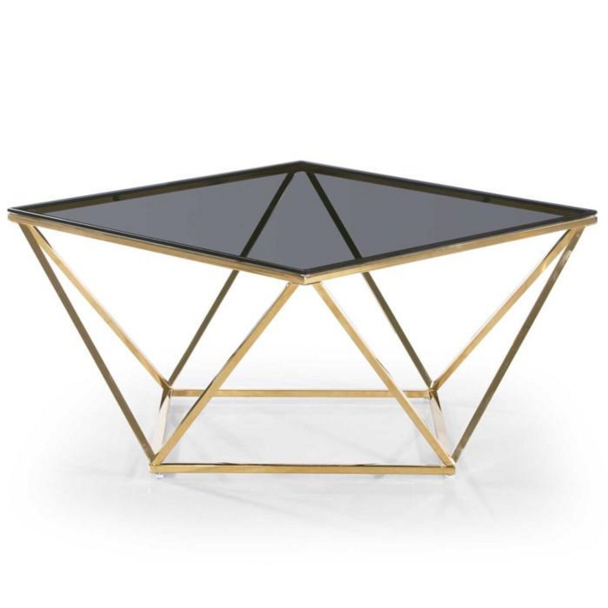 Paris Prix Table Basse Design en Verre  Lina  80cm Noir & Or