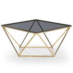 Paris Prix Table Basse Design en Verre  Lina  80cm Noir & Or