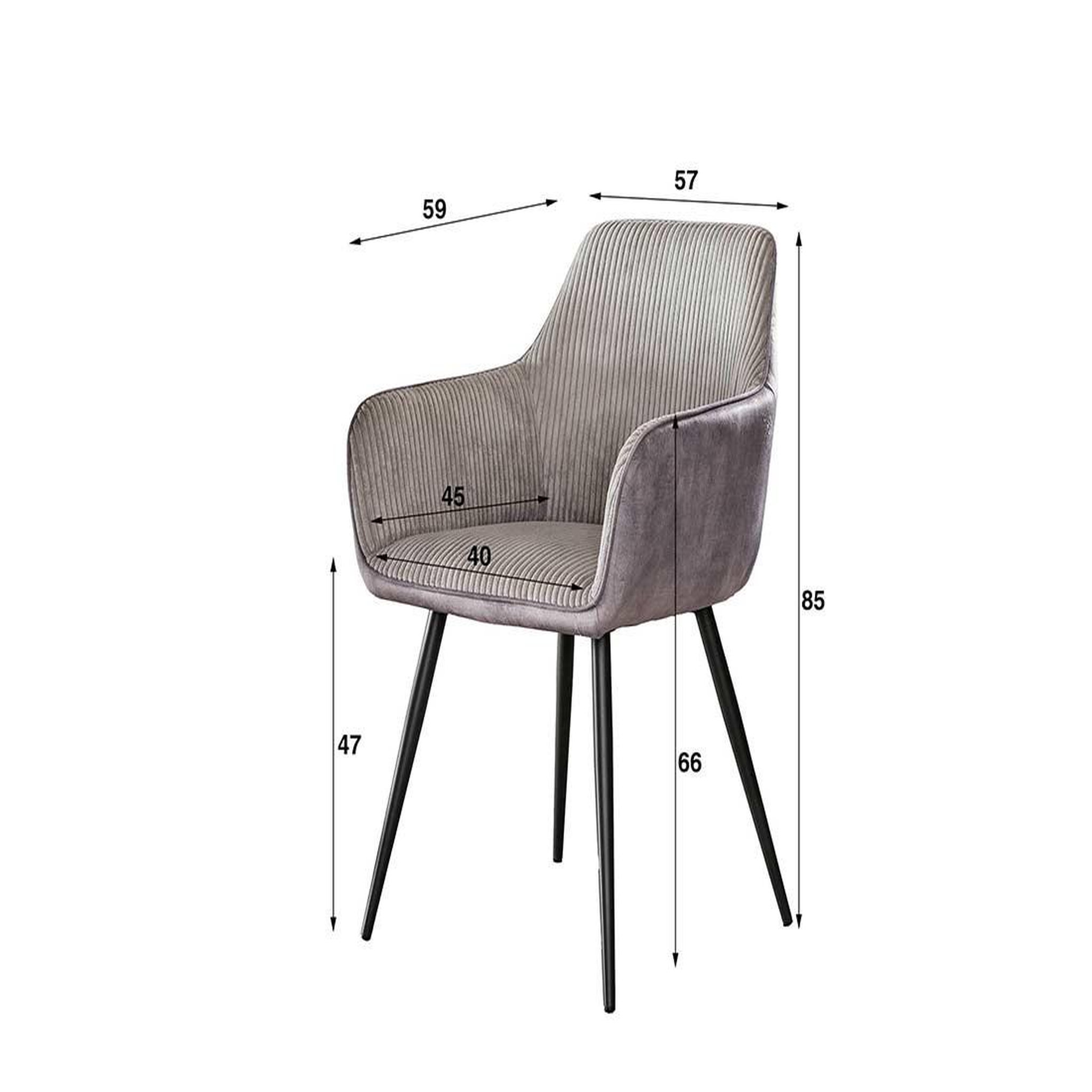 Voir la diapositive 3 : LISA DESIGN Lormi - lot de 2 fauteuils - en velours côtelé et velours - taupe